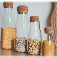 Glass storage jar 