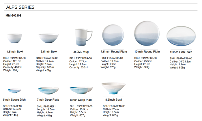 Ceramic dinner plate set from MMCIS China