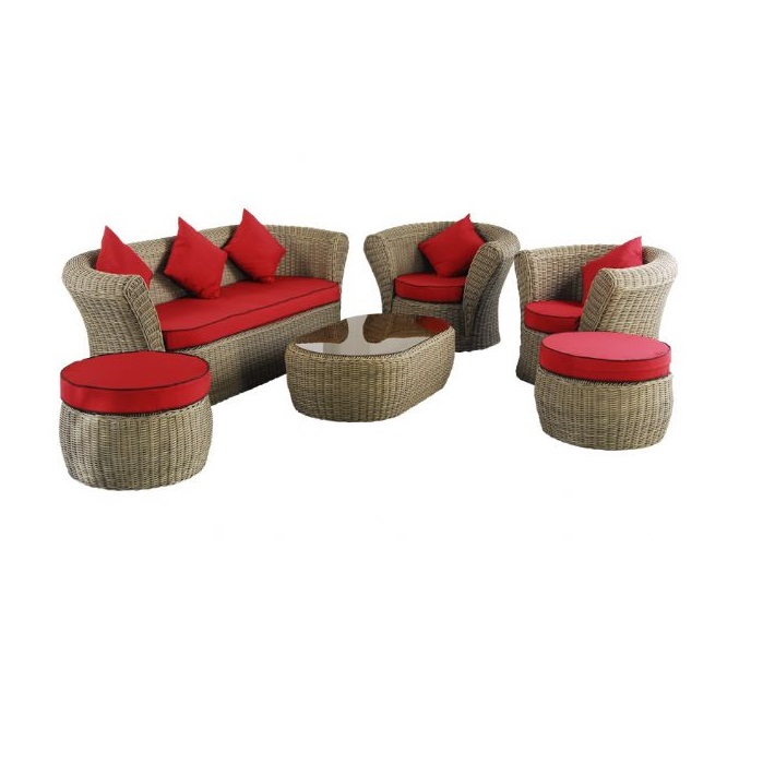 Rattan round sofa set