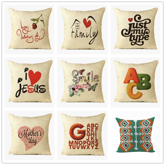 Cushion square with letter 