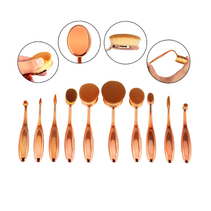 Makeup oval brush set-10 pcs from mmcis china