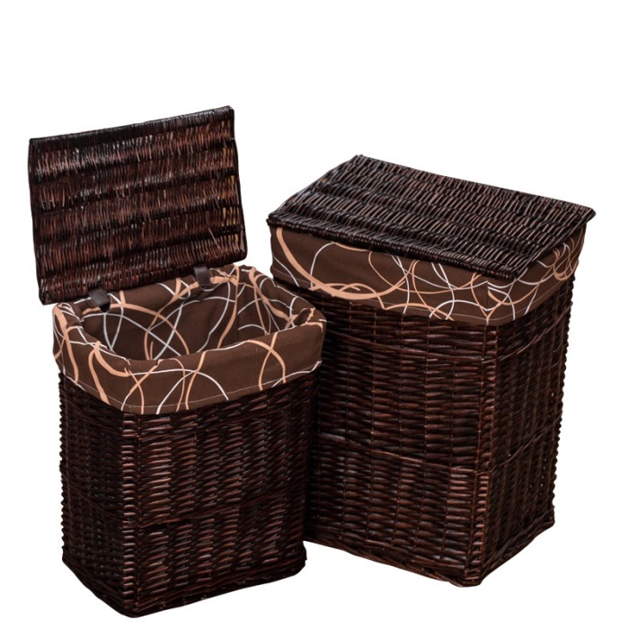 Wicker storage basket with lid from mmcis china